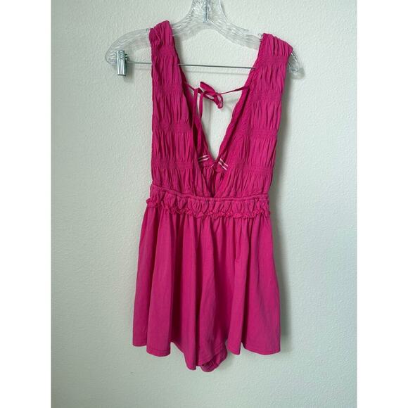 NWT Anthropologie Pink Ruffled Romper Size Small - Picture 5 of 9